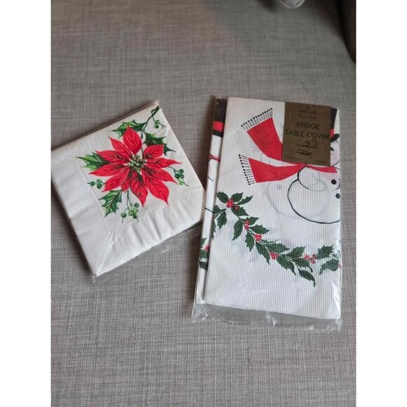 Vintage Hallmark bridge tablecloth and napkins - Picture 1 of 8
